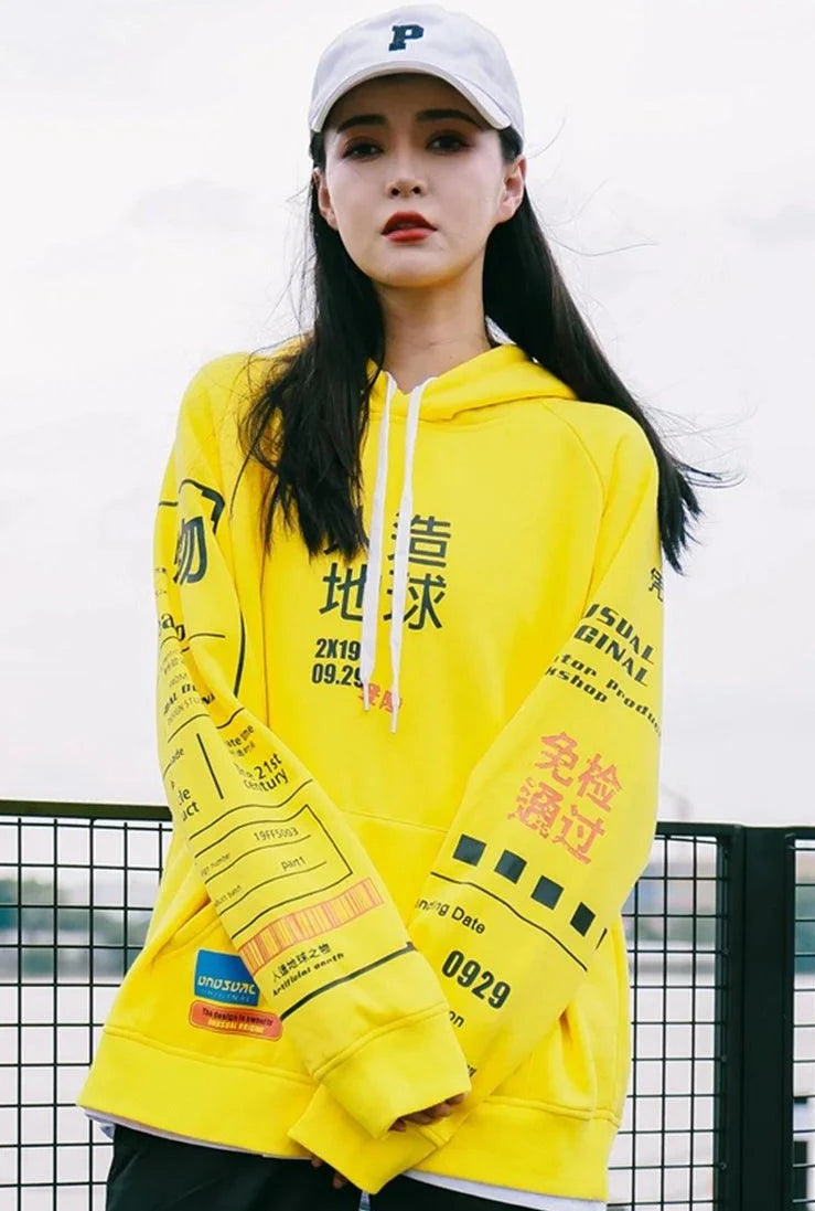 Kanji Hip Hop Graffiti Hoodie - VONVEX