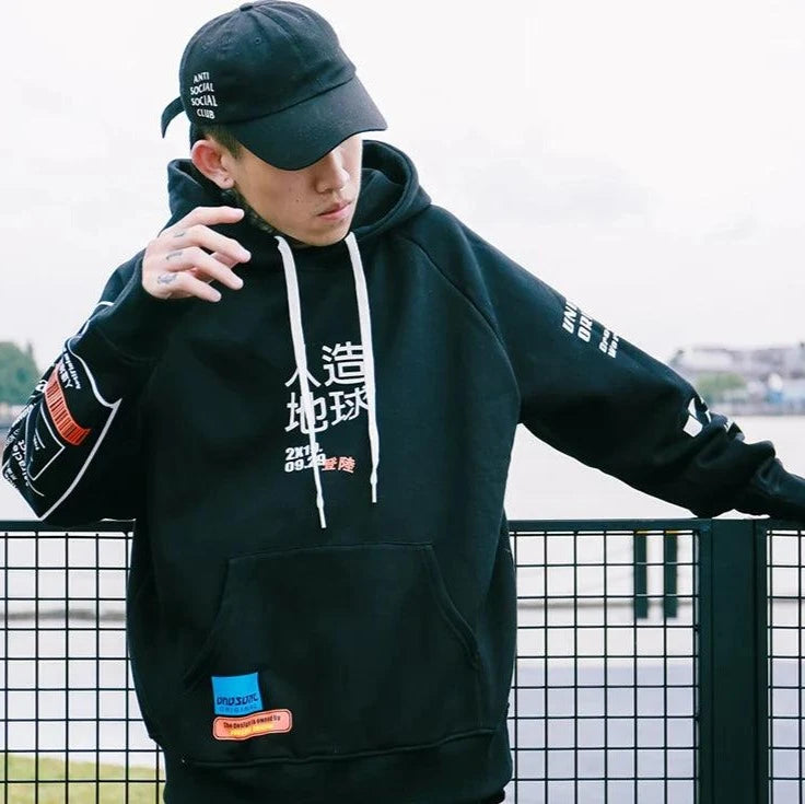 Kanji Hip Hop Graffiti Hoodie - VONVEX