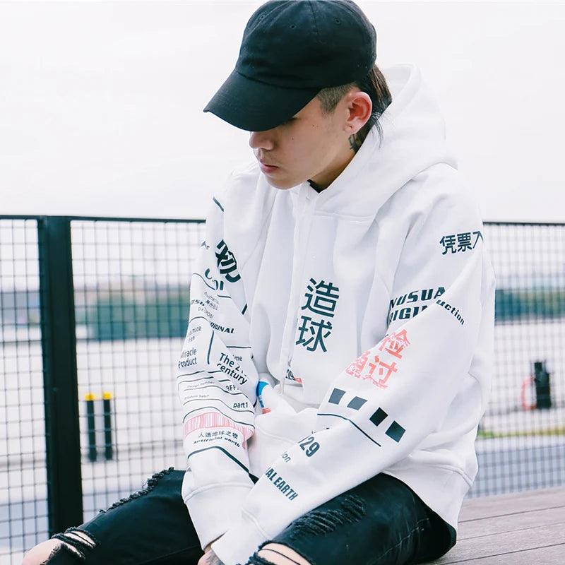 Kanji Hip Hop Graffiti Hoodie - VONVEX