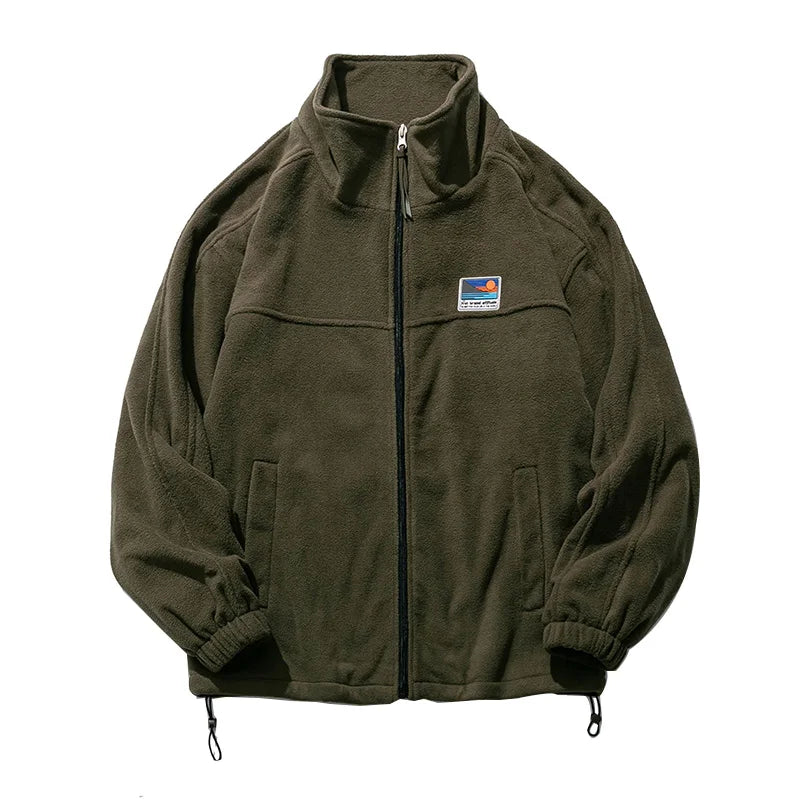 Heritage Fleece Zip-Up Jacket Army green XXL - VONVEX