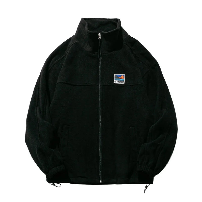 Heritage Fleece Zip-Up Jacket Black XXL - VONVEX
