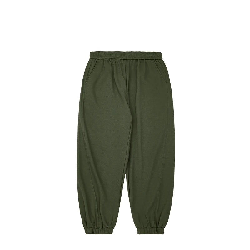 Solid Color Fit Casual Jogger Pant Army green S - VONVEX