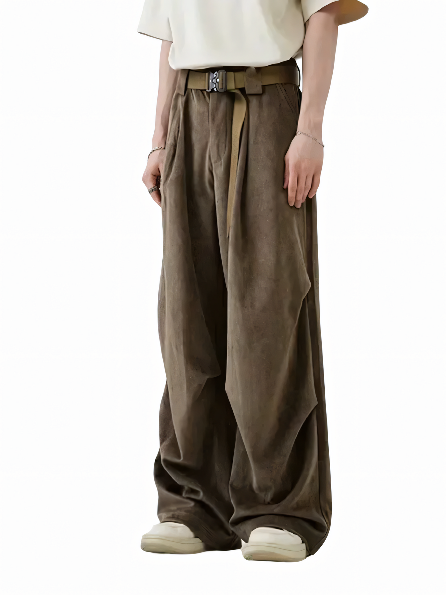 Vintage Pleated Brushed Wide Leg Pant - VONVEX