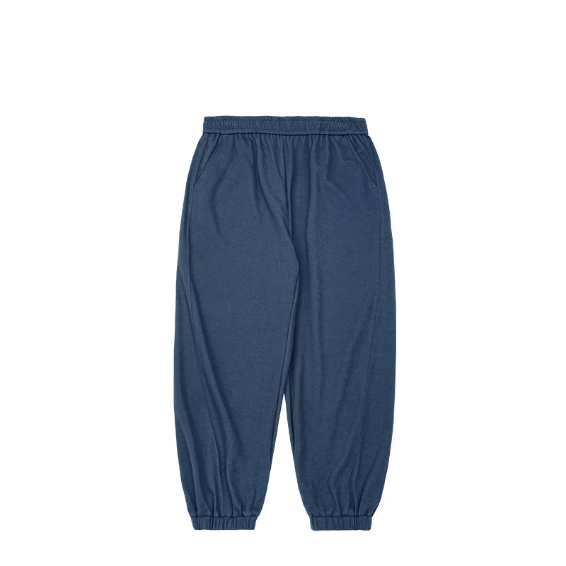 Solid Color Fit Casual Jogger Pant Blue S - VONVEX