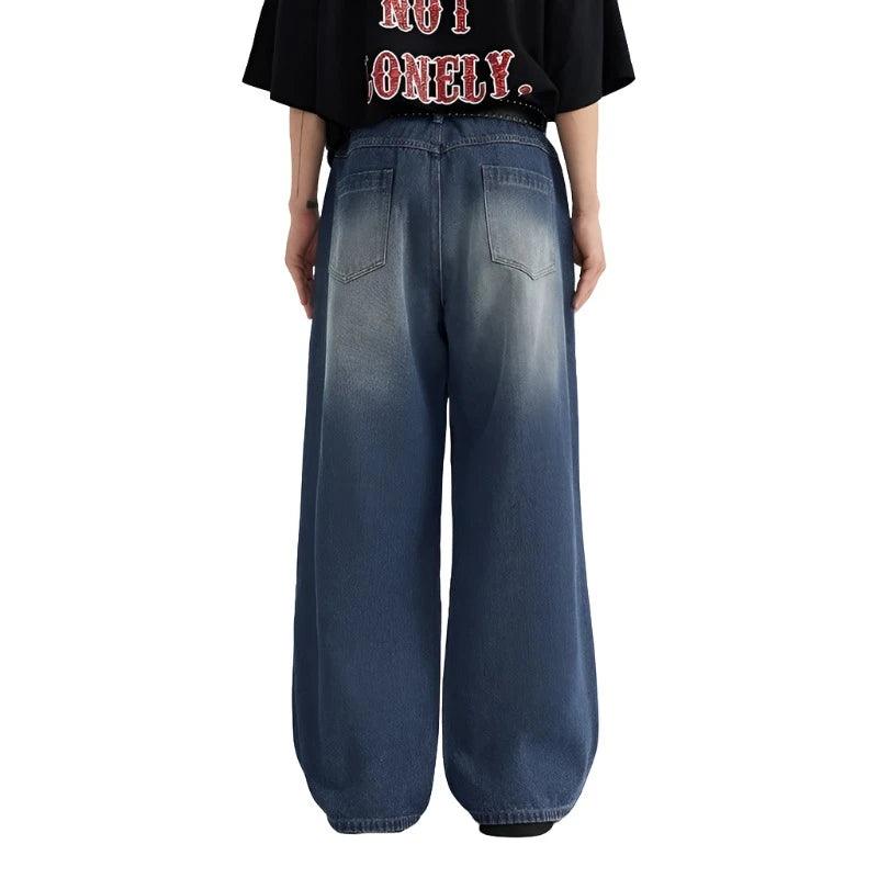 Blue Baggy Loose Denim Jeans - VONVEX