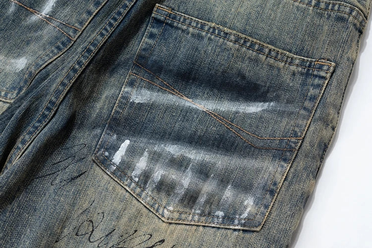 Y2K Graffiti Hand Drawn Wide Leg Jeans - VONVEX