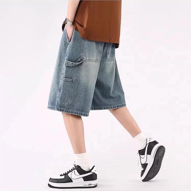 Y2k Denim Oversize Jort Dark blue S - VONVEX