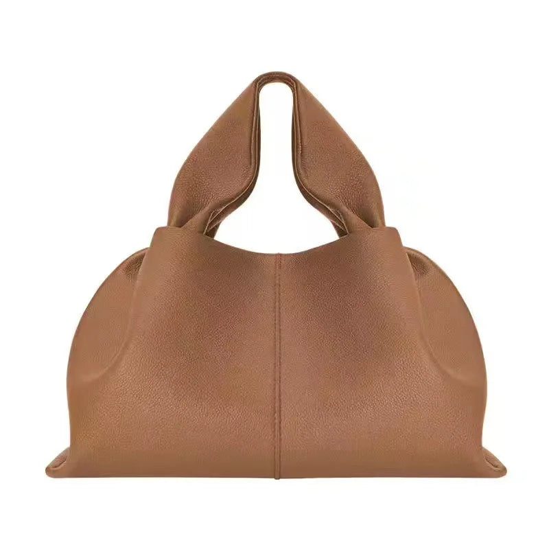 Ladies Cowhide Dumpling Shape Shoulder Handbag - VONVEX