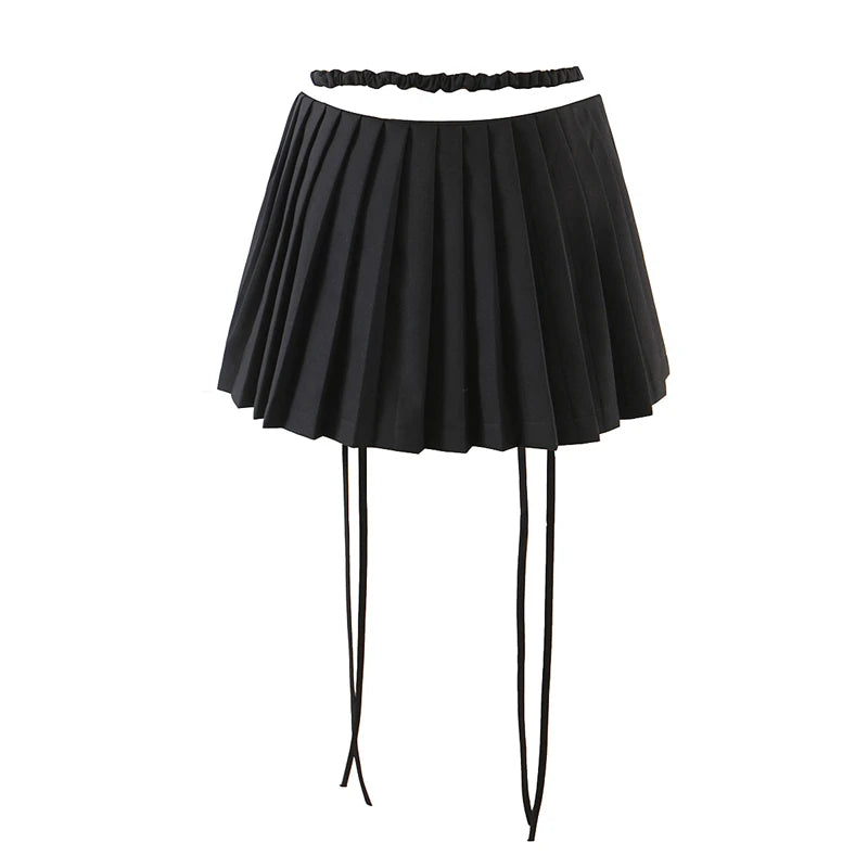 Y2k Split Pleated Mini Skirts - VONVEX