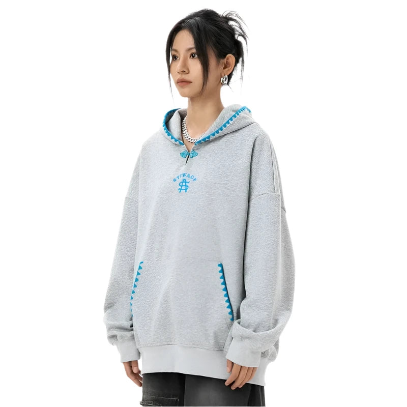 Ribboned Simple Basic Hoodie - VONVEX