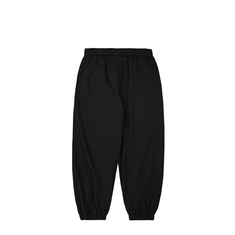 Solid Color Fit Casual Jogger Pant Black S - VONVEX
