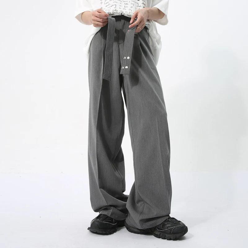 Casual Solid Pant With Ribbon - VONVEX