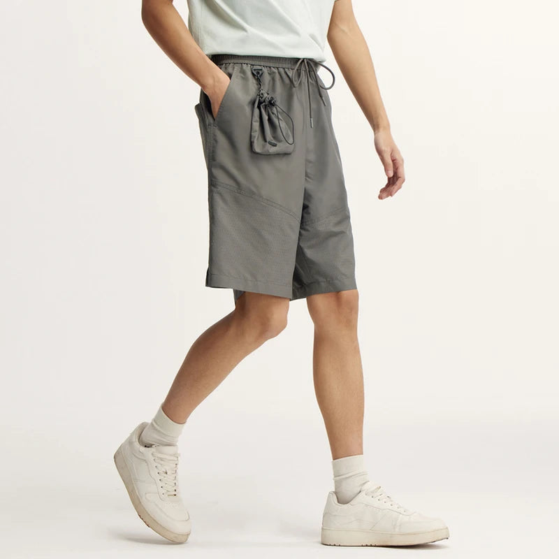 Casual Mid-Length Spliced Short Grey XS - VONVEX