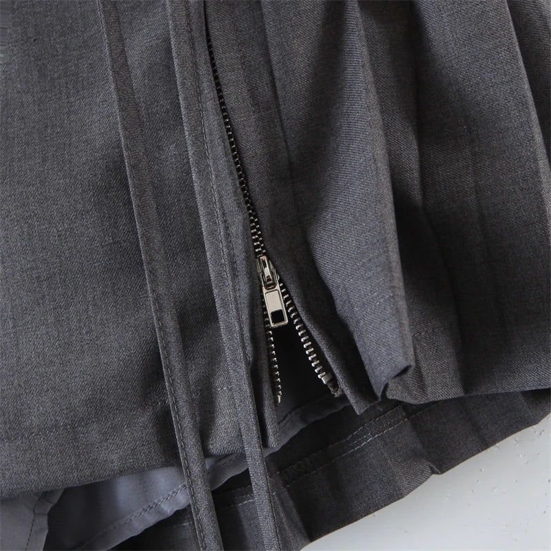 Y2k Split Pleated Mini Skirts - VONVEX