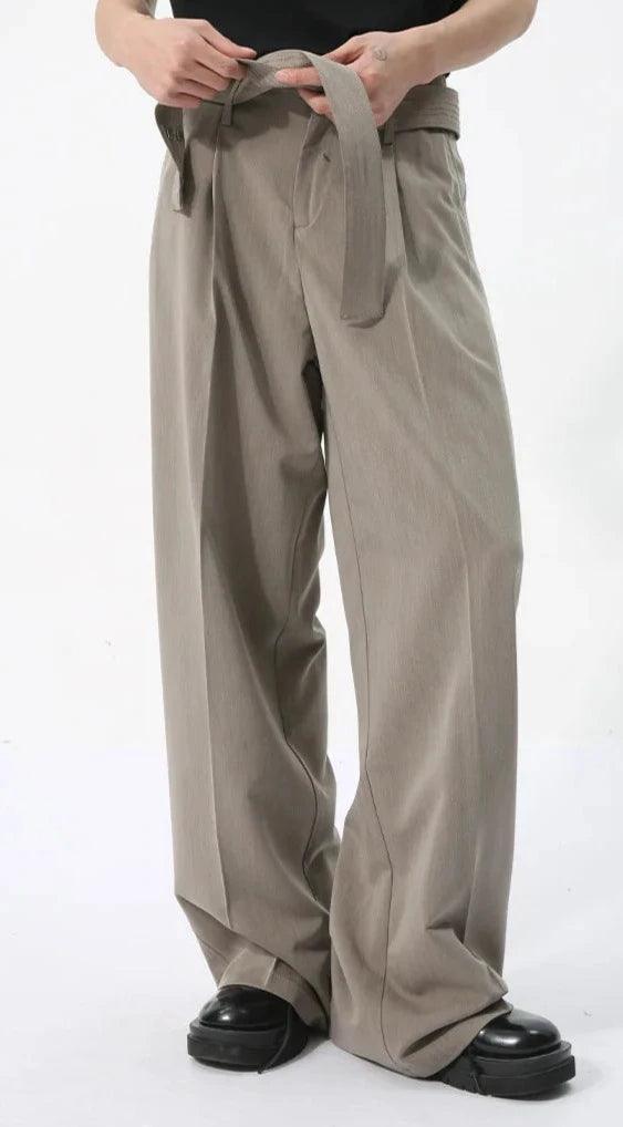Casual Solid Pant With Ribbon - VONVEX