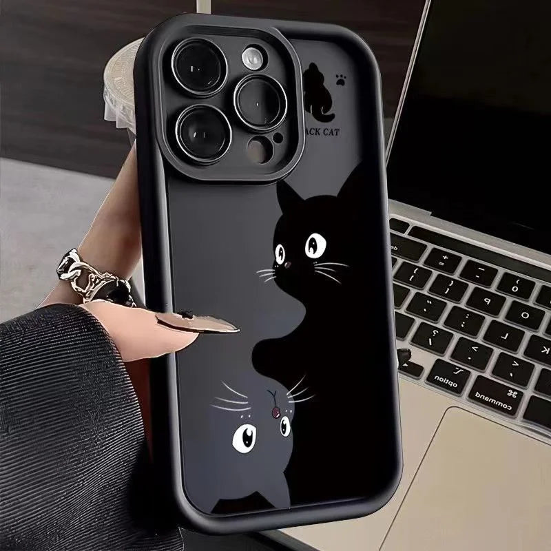 Whimsical Cat Soft Cover Style-4 For iPhone 15Pro Max - VONVEX