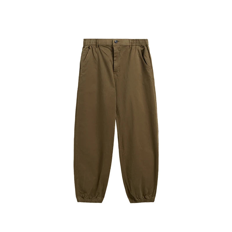 Casual Style Solid Color Jogger Pant Coffee S - VONVEX