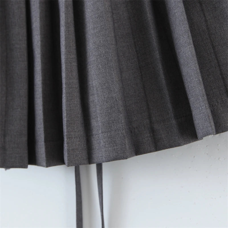 Y2k Split Pleated Mini Skirts - VONVEX