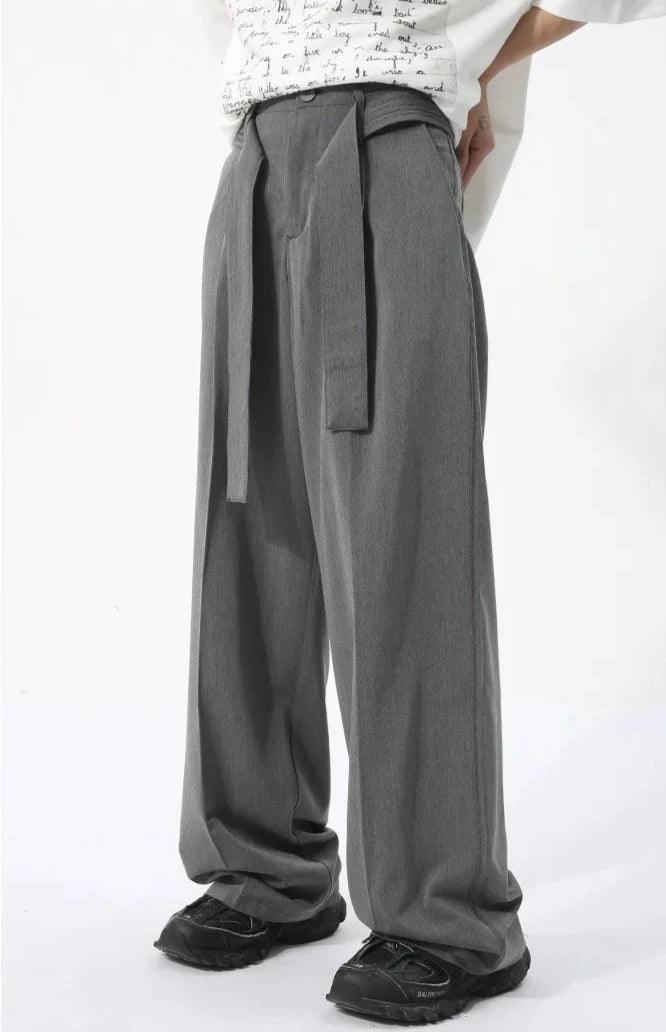 Casual Solid Pant With Ribbon - VONVEX