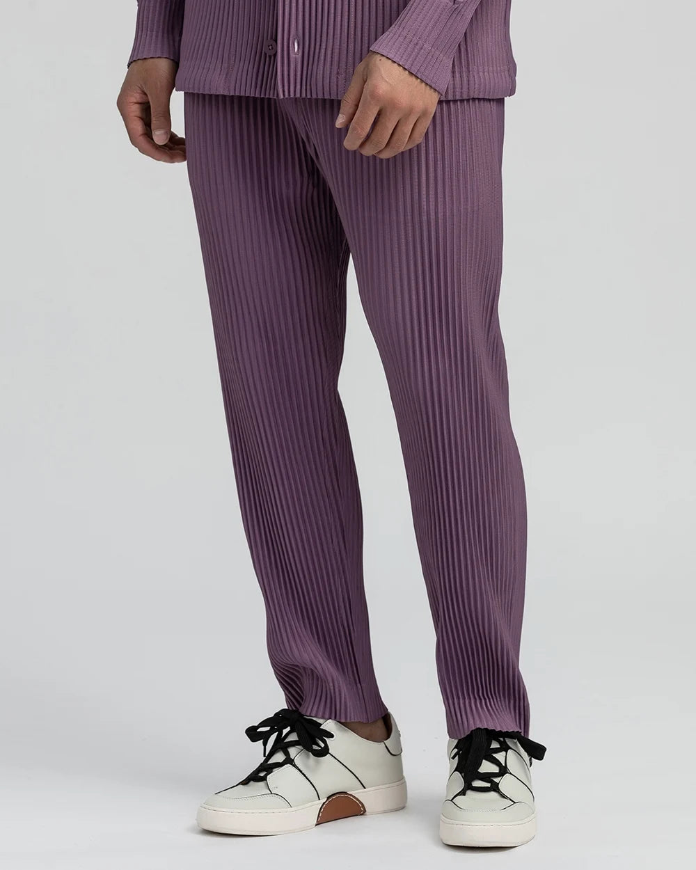 Japanese Pleated Pants Purple S - VONVEX