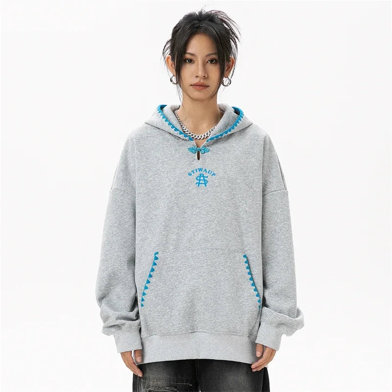 Ribboned Simple Basic Hoodie - VONVEX