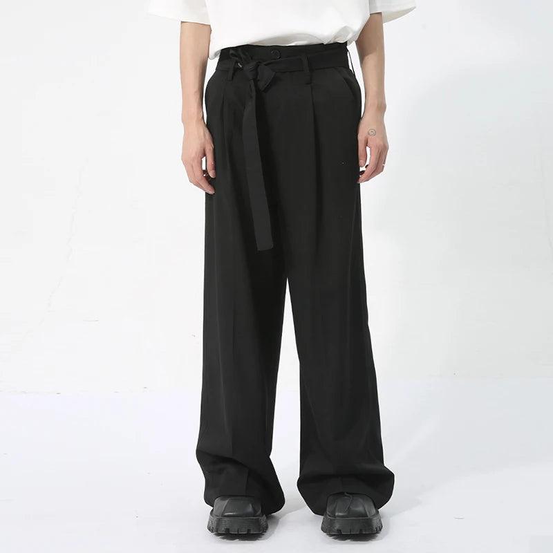 Casual Solid Pant With Ribbon - VONVEX