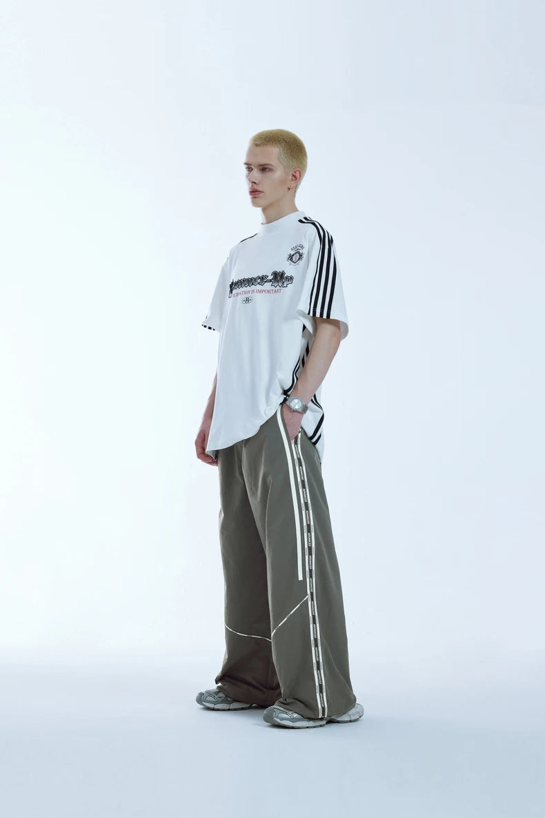 Retro Side Splicing Wide-Leg Pant - VONVEX