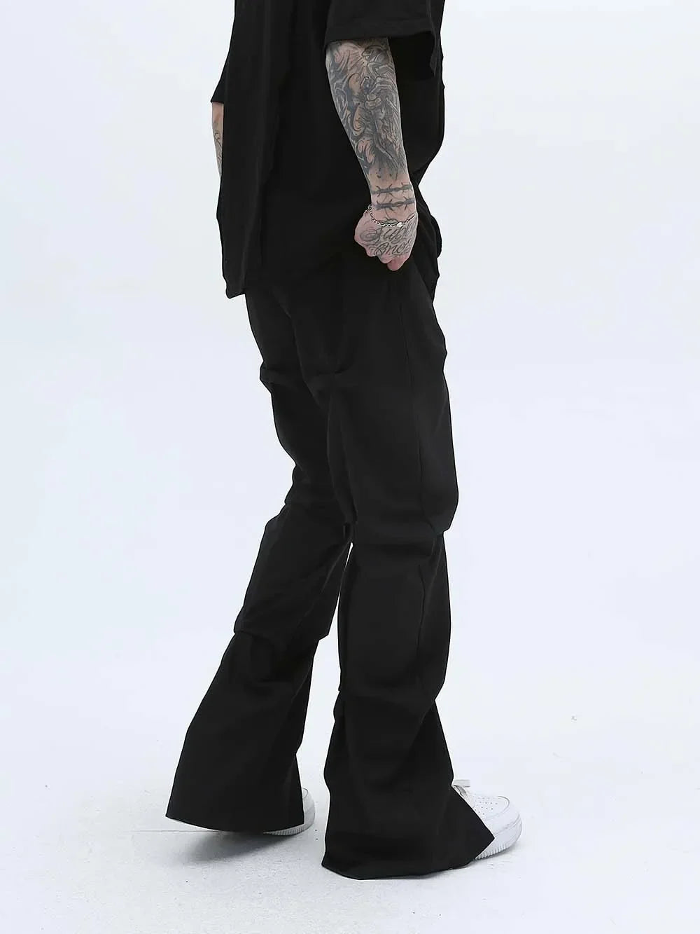 Gothic Stacked Wrinkles Pleated Pant - VONVEX