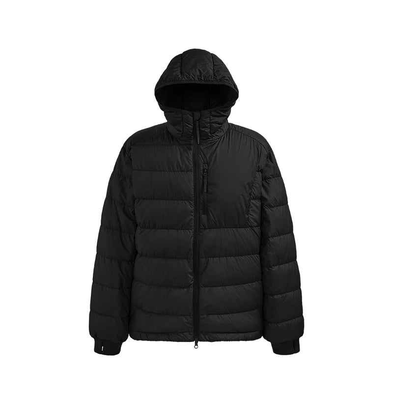 Lightweight Hooded Down Packable Jacket Black S - VONVEX
