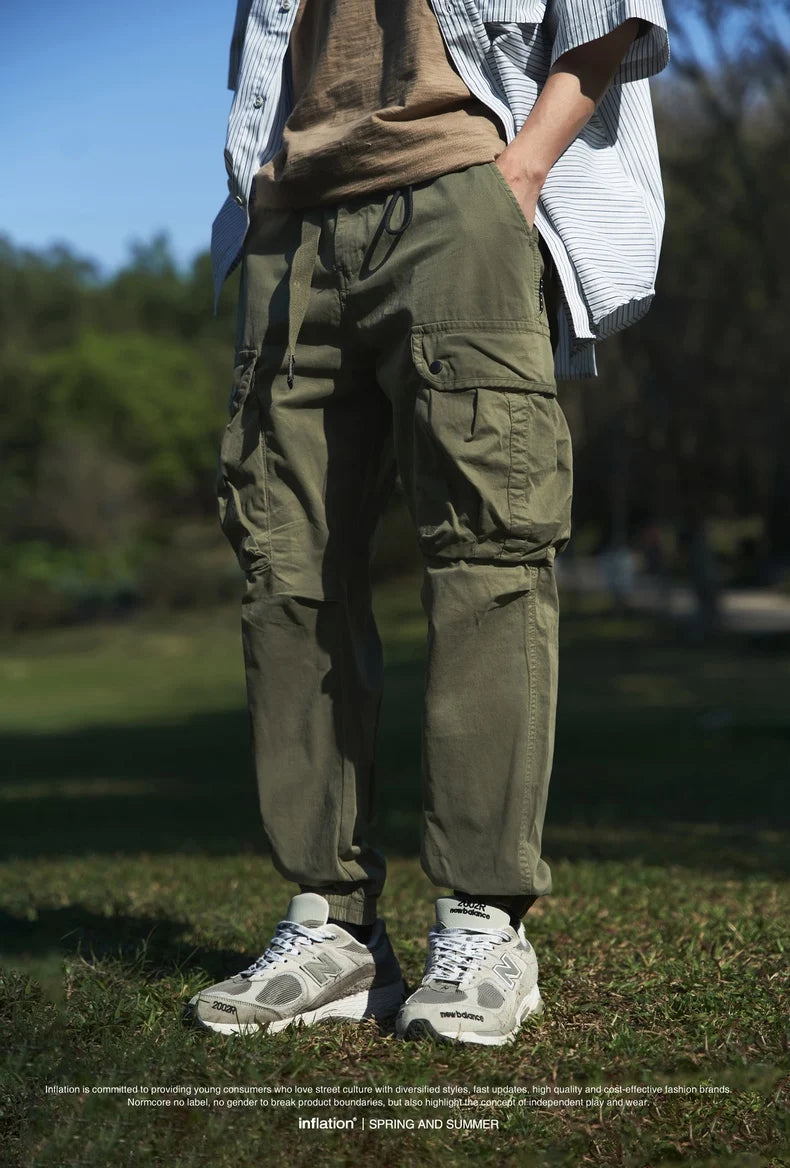 Casual Large Pockets Cargo Pant Army green M - VONVEX