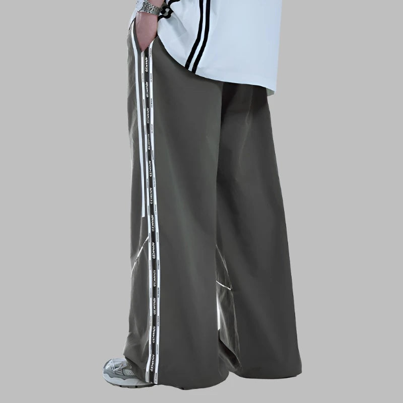 Retro Side Splicing Wide-Leg Pant - VONVEX