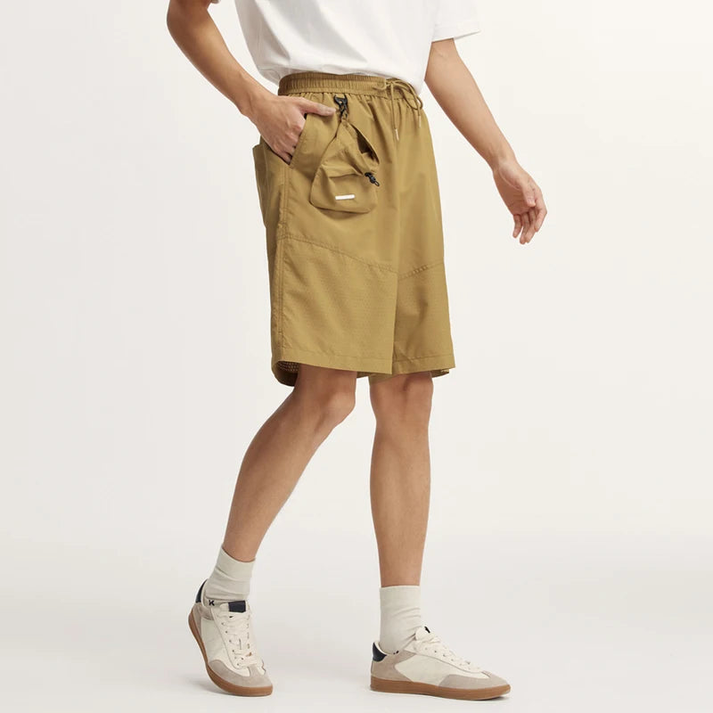 Casual Mid-Length Spliced Short Yellow XS - VONVEX