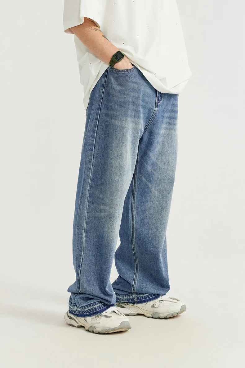 Classic Retro Washed Denim Pant - VONVEX