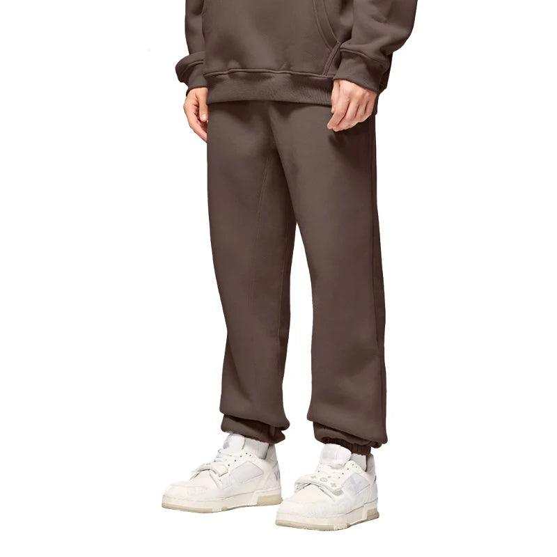Coffee Color Thick Fleece Jogging Suit - VONVEX