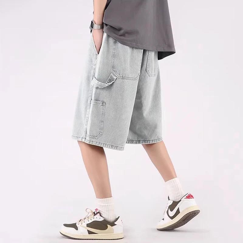 Y2k Denim Oversize Jort Light blue S - VONVEX