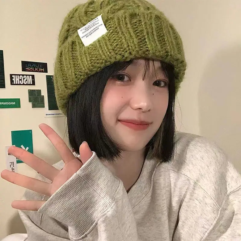 Winter Thick Fur Ball Knitted Beanie - VONVEX