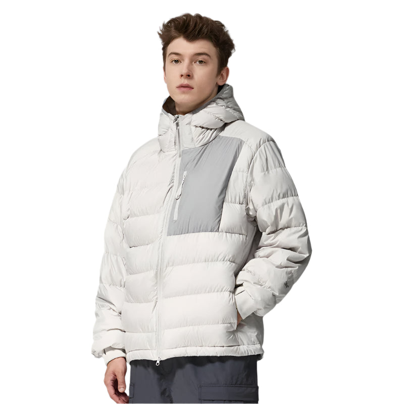 Lightweight Hooded Down Packable Jacket Gray S - VONVEX