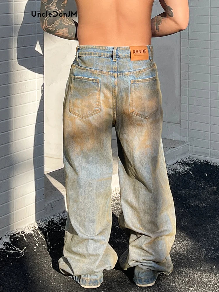 Y2K Distressed Ripped Denim Jeans - VONVEX