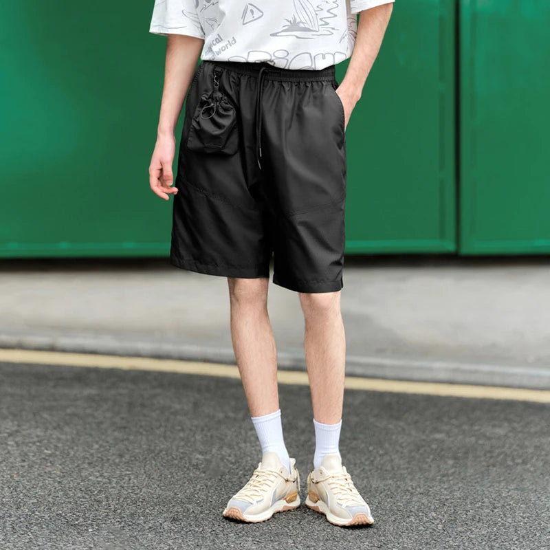 Casual Mid-Length Spliced Short Black XS - VONVEX
