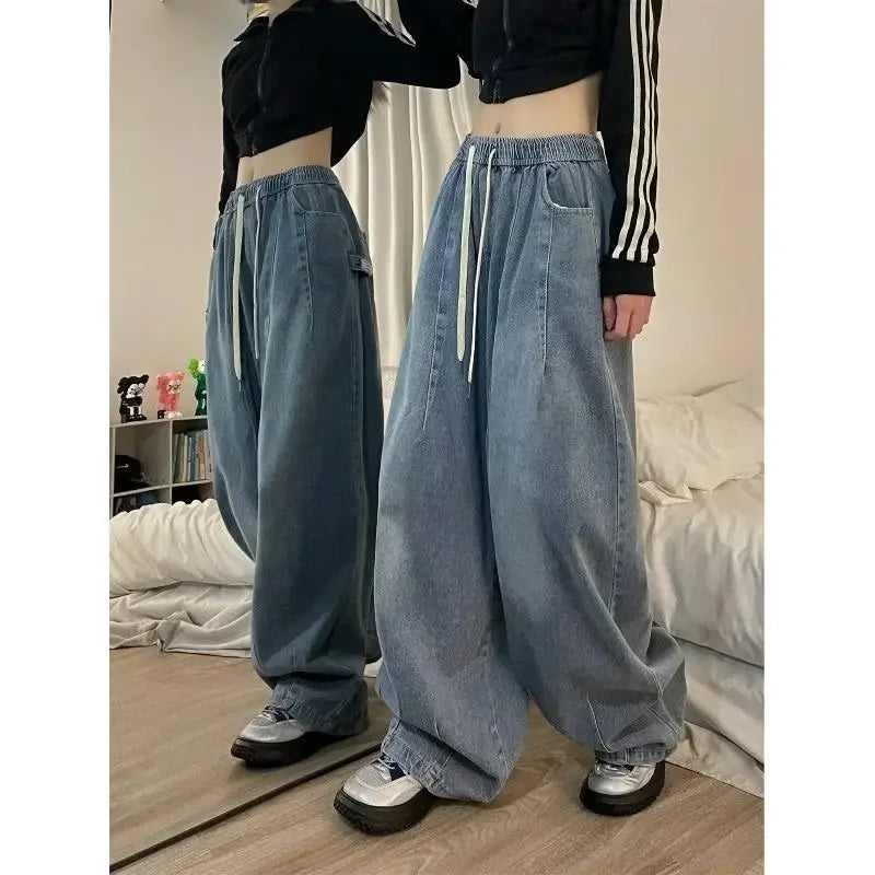 Baggy Elastic-waist Women's Jeans - VONVEX