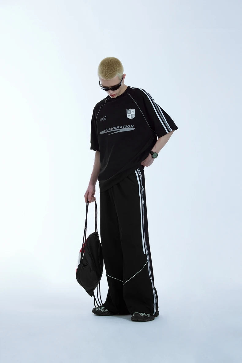 Retro Side Splicing Wide-Leg Pant - VONVEX