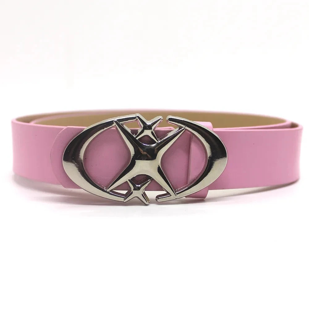 Planet X Buckle Belt BK-pink 105CM - VONVEX