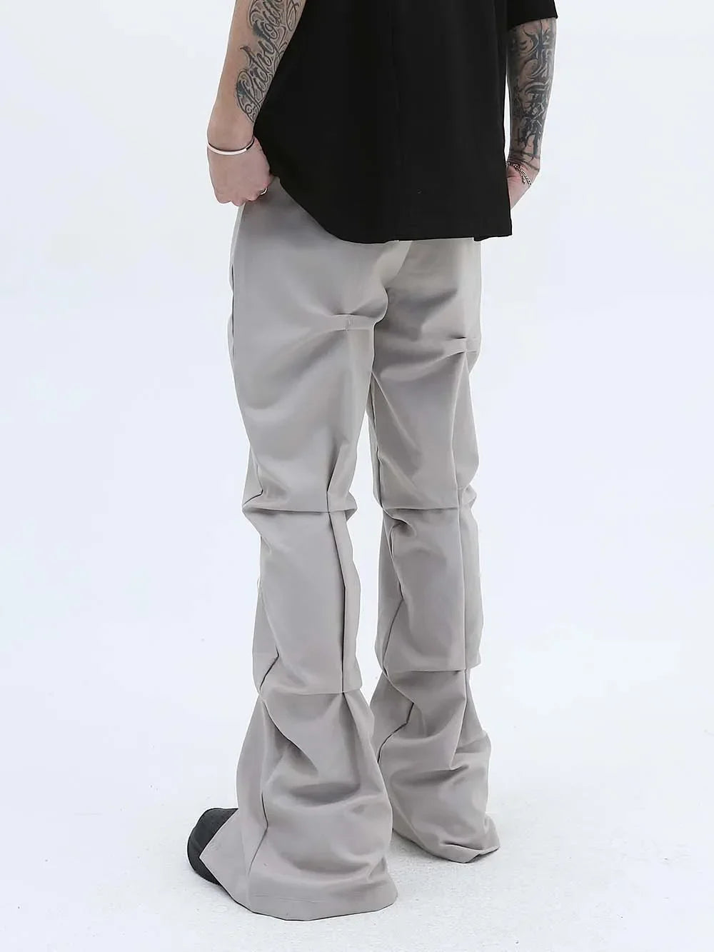Gothic Stacked Wrinkles Pleated Pant - VONVEX