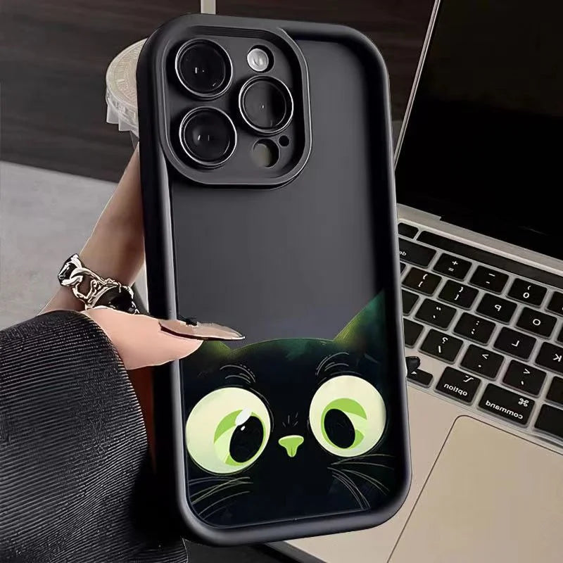 Whimsical Cat Soft Cover Style-2 For iPhone 15Pro Max - VONVEX