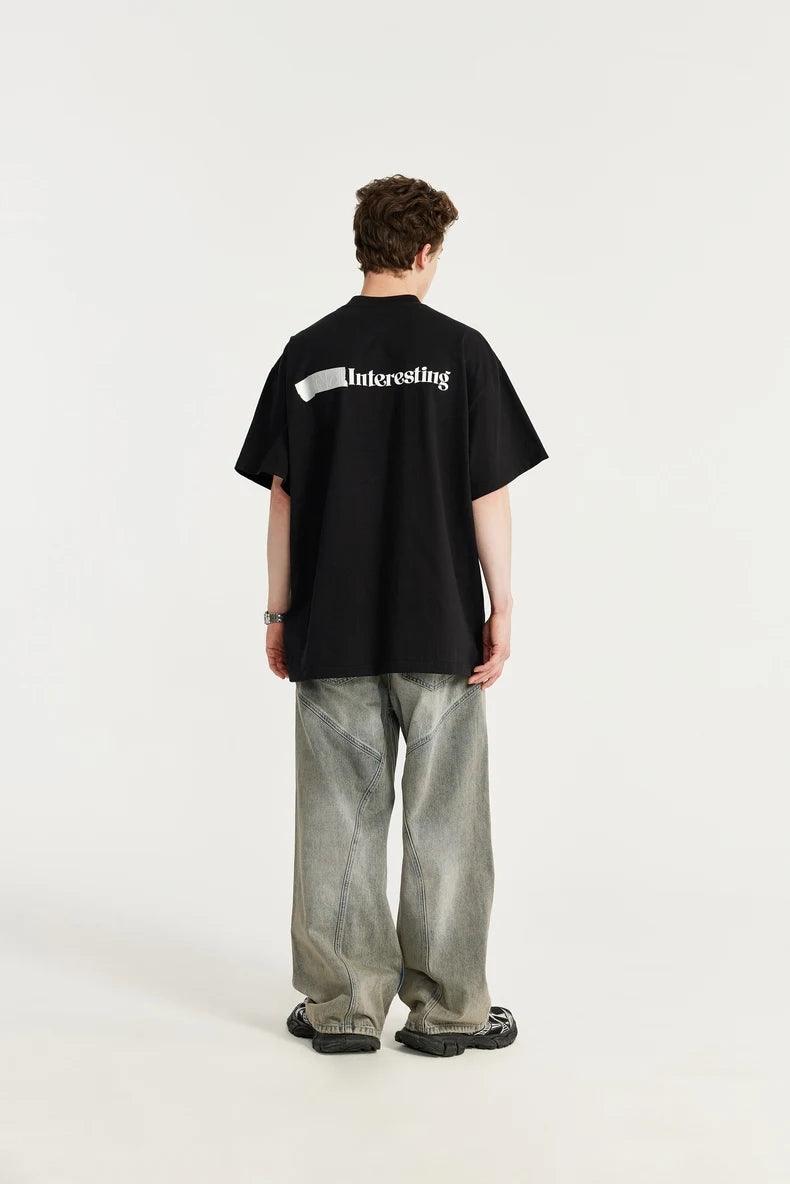 Straight Washed Wide Leg Jeans - VONVEX
