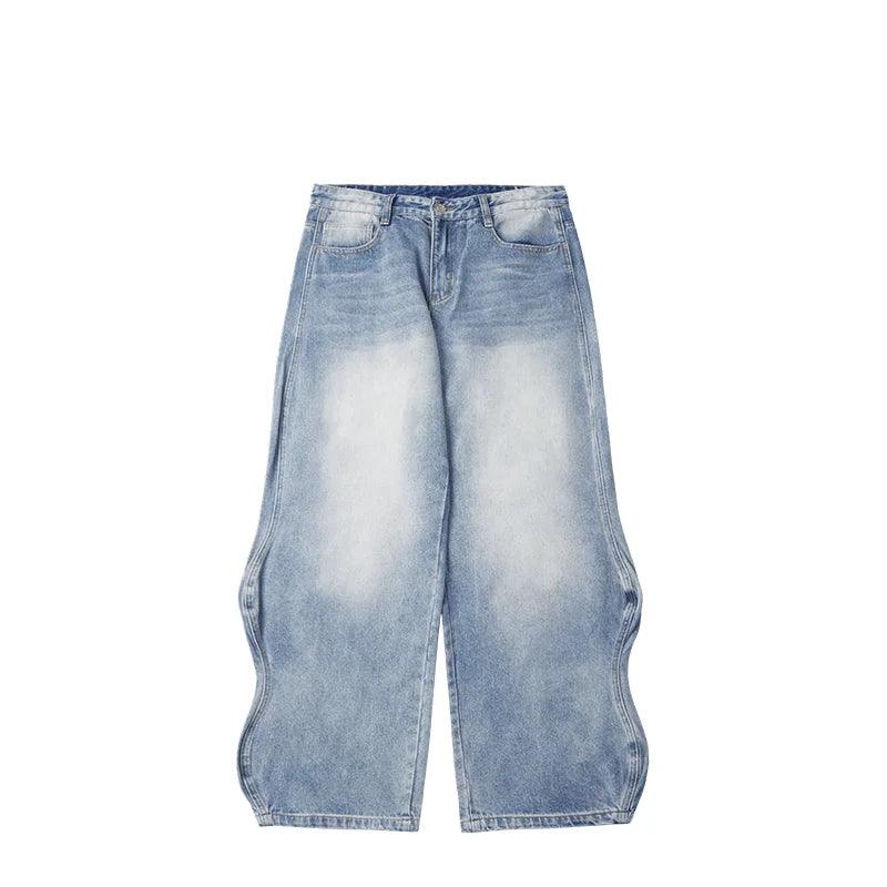 Baggy Wide Leg Boyfriend Jeans bottom Blue 26 - VONVEX