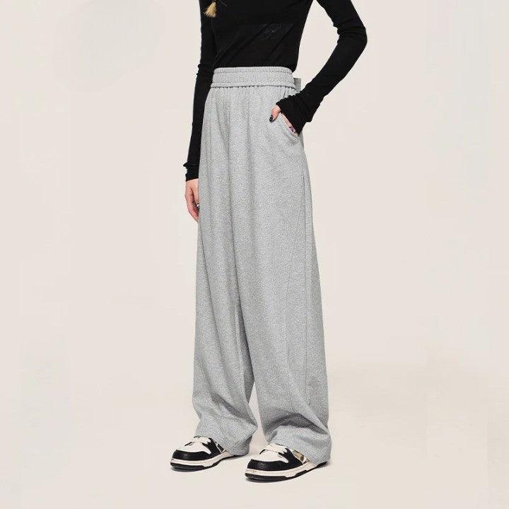 Casual Straight Wide Leg Pant Grey S - VONVEX