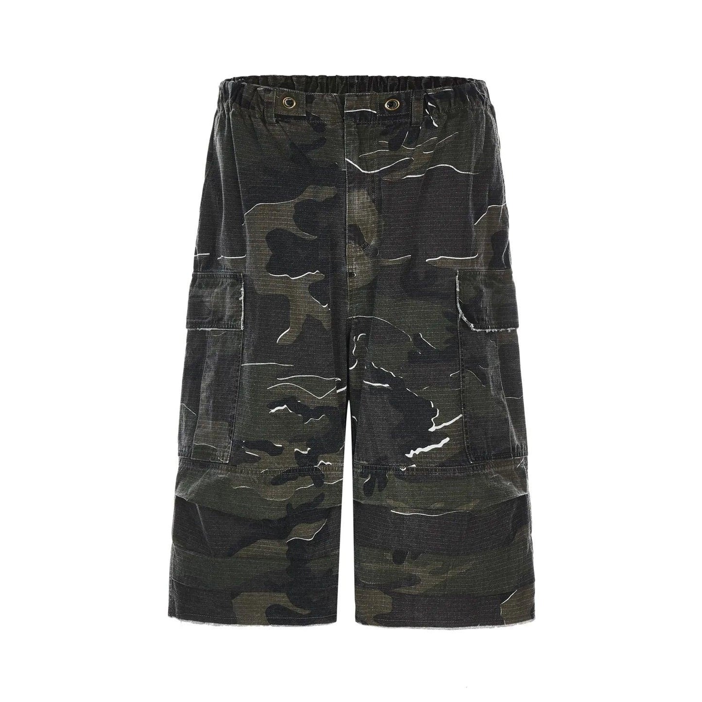 Green Camouflage Workwear Shorts Camouflage S - VONVEX