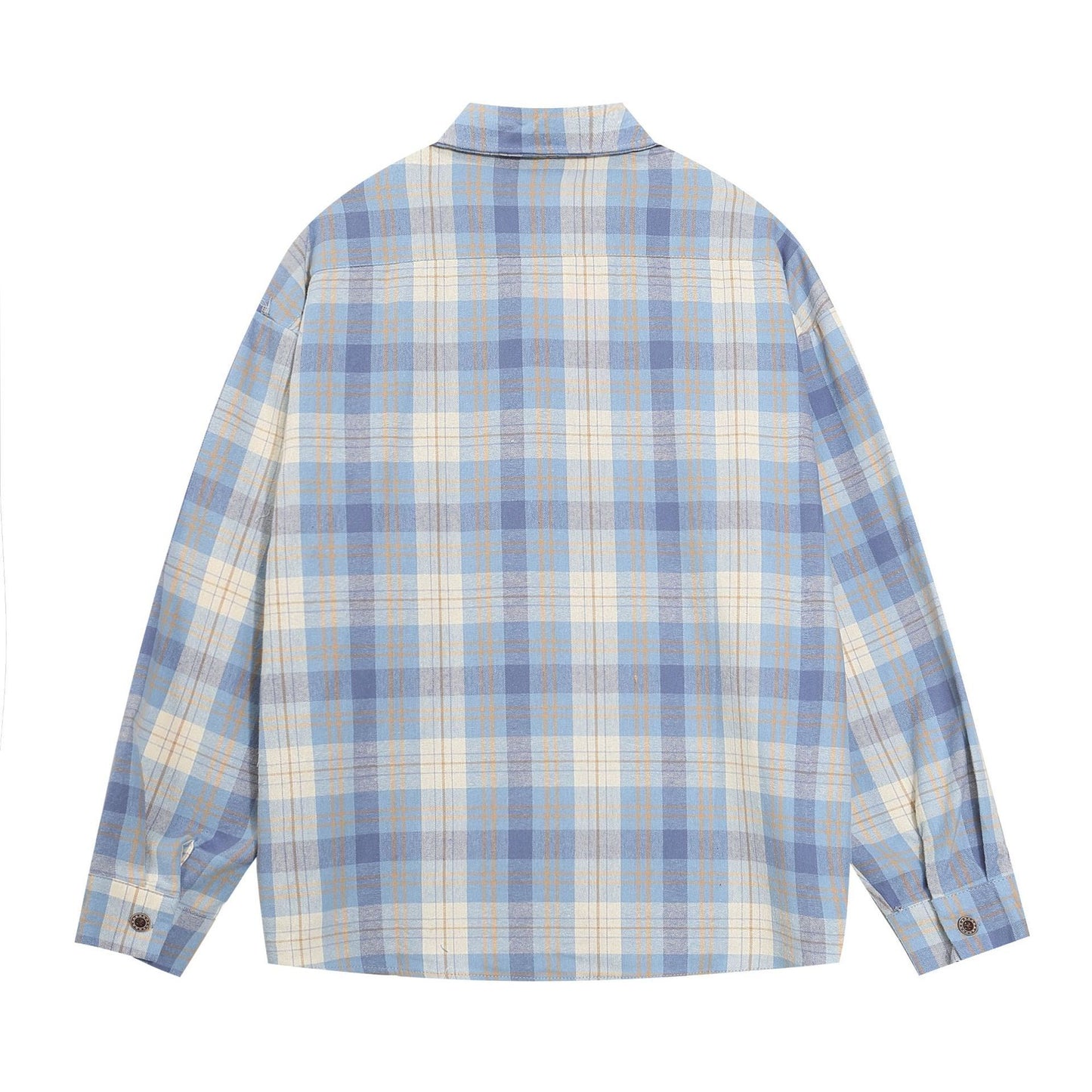 Retro Fishing Plaid Embroidered Shirt - VONVEX