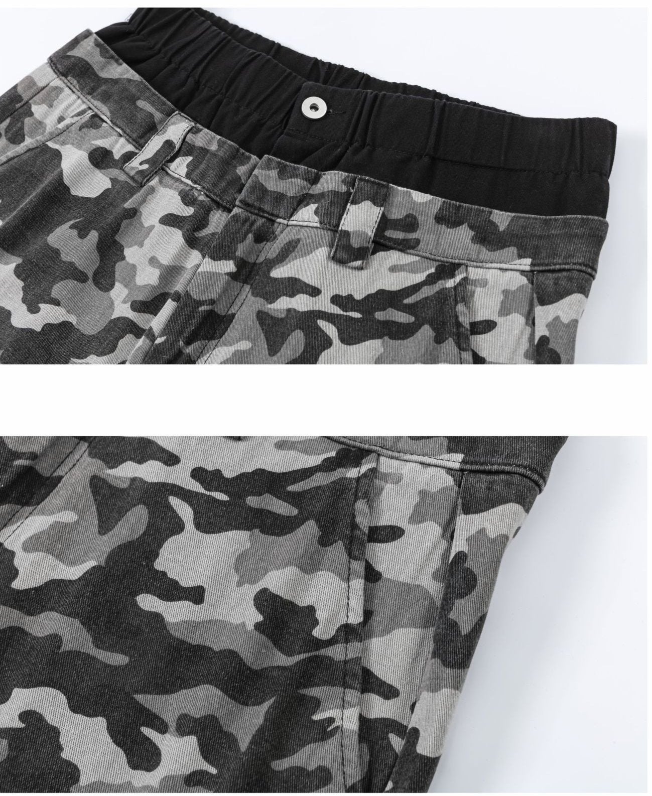 Retro Double Waist Camouflage Cargo Pants - VONVEX